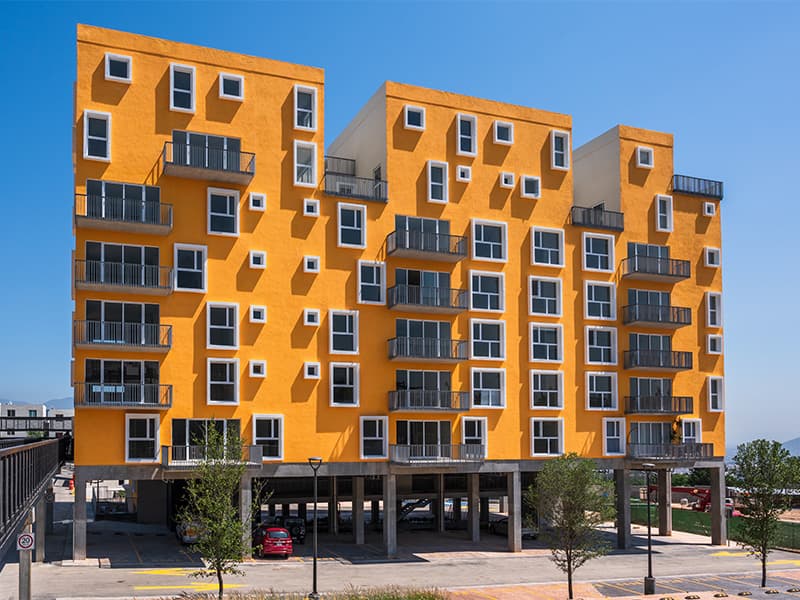 Vista de los departamentos modelo C en el fraccionamiento Amaire de la inmobiliaria Javer