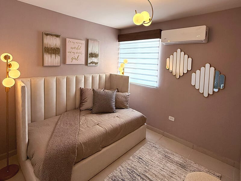 Recámara del modelo Milán en el fraccionamiento Valle Condesa Sector Irlandés de la inmobiliaria Javer