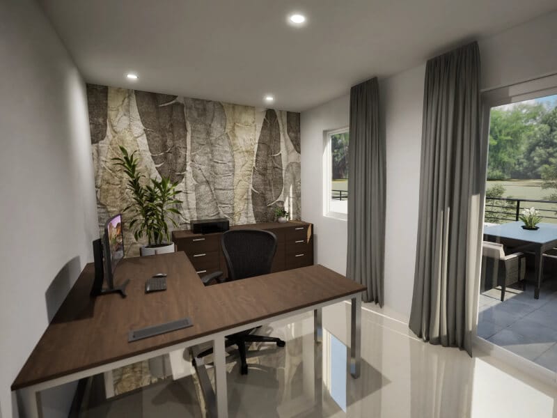 Área de trabajo del modelo Aura Elite con 3 niveles del fraccionamiento Bosques de la Sierra de la inmobiliaria Javer