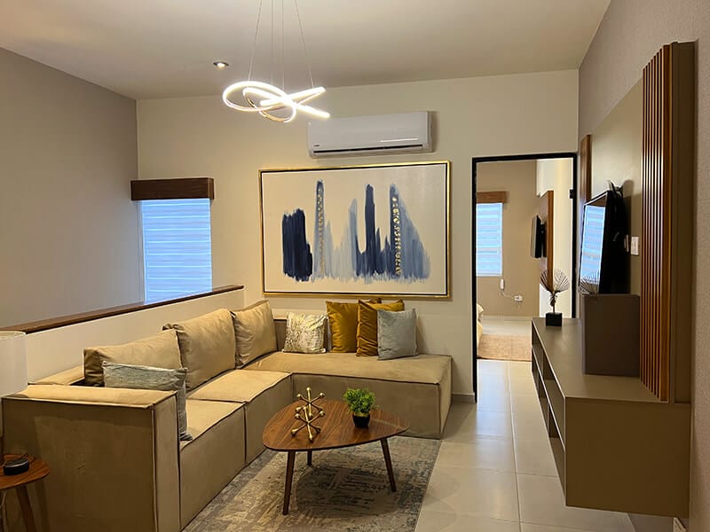 Área de entretenimiento en modelo Aura Elite del fraccionamiento Misión de los Ángeles de la inmobiliaria Javer