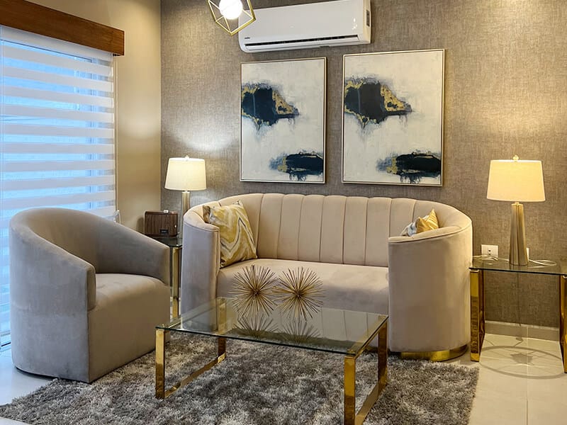 Sala en modelo Aura Elite del fraccionamiento Misión de los Ángeles de la inmobiliaria Javer