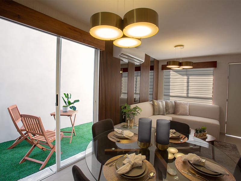 Comedor del modelo Milán en el fraccionamiento Privada Cantabria de la Inmobiliaría Javer