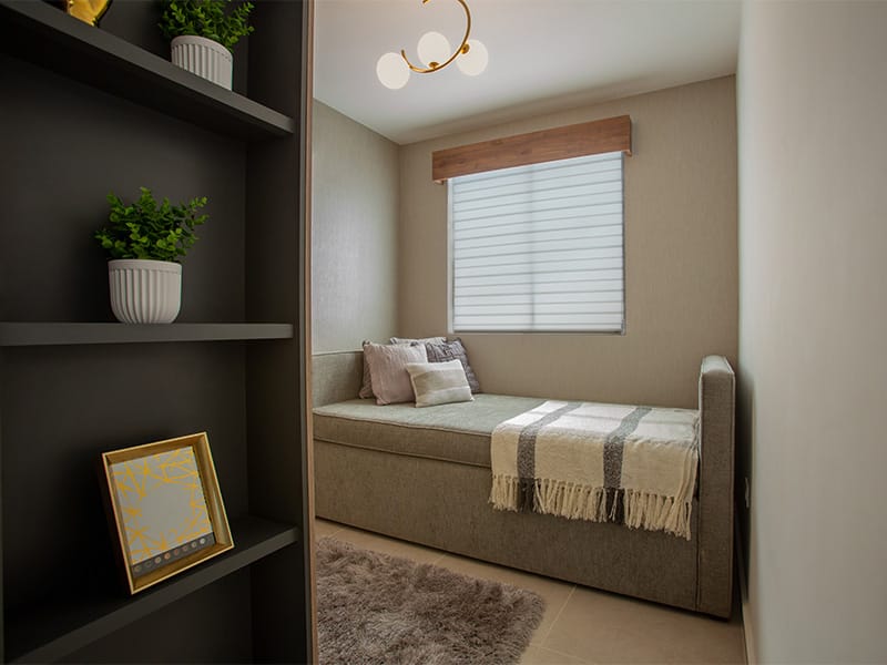 Recámara del modelo Milán en el fraccionamiento Privada Cantabria de la Inmobiliaría Javer