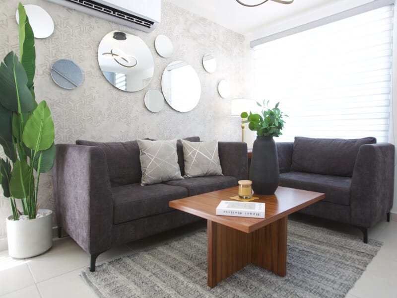 Sala del modelo Milán en el fraccionamiento Cumbre del Norte de la inmobiliaria Javer