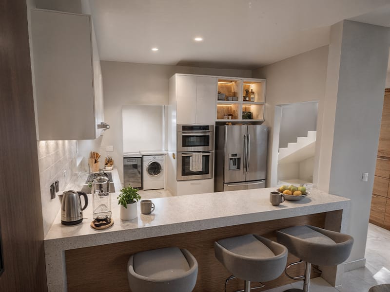 Cocina de modelo aura elite Premier en fraccionamiento Xandora de la inmobiliaria Javer en Nuevo León