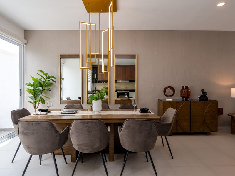 Comedor del modelo Zafiro en el fraccionamiento Allegro de la inmobiliaria Javer
