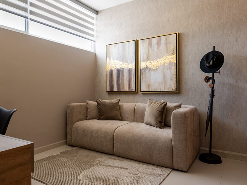 Estancia del modelo Málaga del fraccionamiento Allegro en inmobiliaria Javer
