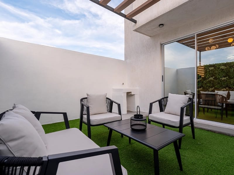 Patio del modelo Águila fraccionamiento Mirador de los encinos inmobiliaria Javer