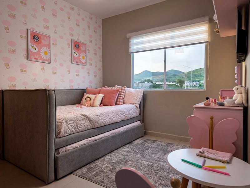 Recámara infantil del modelo Águila fraccionamiento Mirador de los encinos inmobiliaria Javer