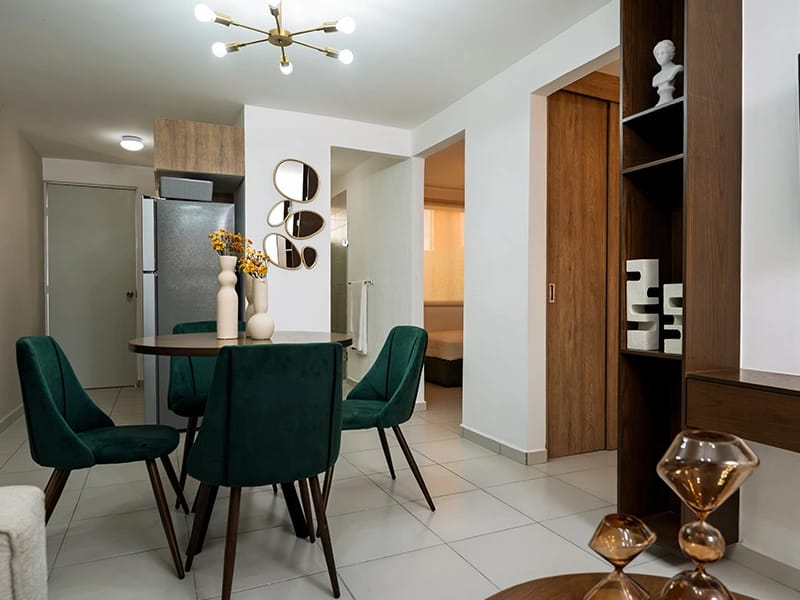 Comedor del modelo Verona del fraccionamiento Paseo San Francisco en inmobiliaria Javer