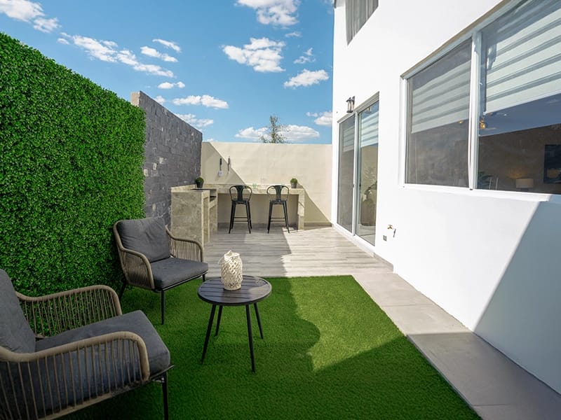 Patio con asador del modelo Blanc del fraccionamiento Caranday II Betel de la inmobiliaria Javer