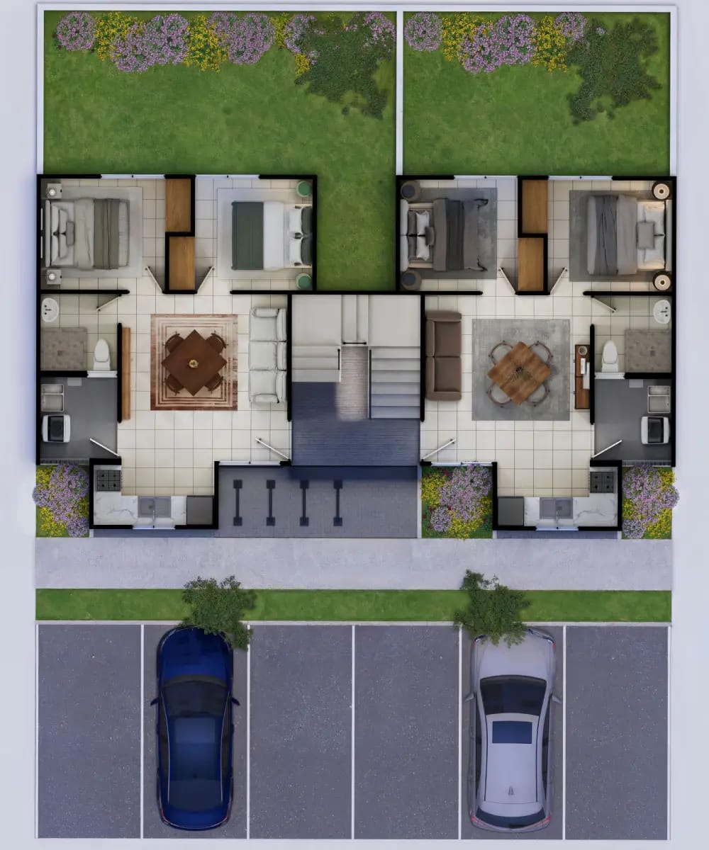 Planta baja del fraccionamiento Villasur del la inmobiliaria Javer