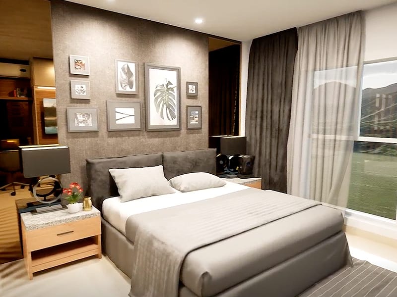 Recámara del departamento modelo A en el fraccionamiento Amaire de la inmobiliaria Javer