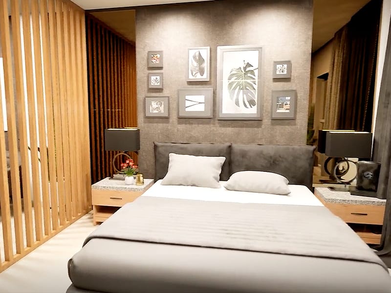 Recámara secundaria del departamento modelo A en el fraccionamiento Amaire de la inmobiliaria Javer