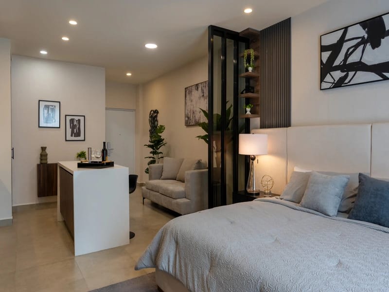 Recámara sala modelo loft del fraccionamiento amaire javer