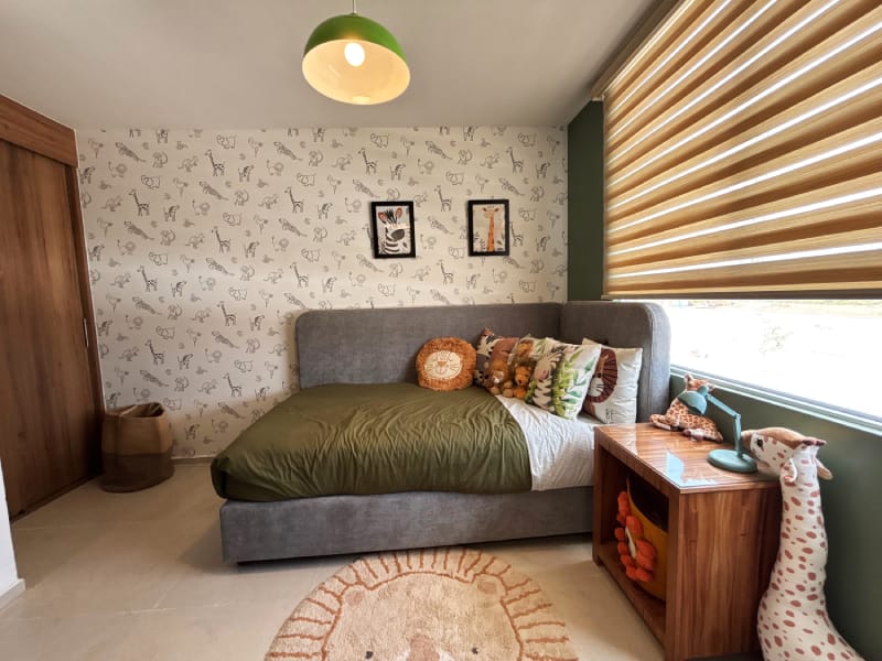 Recamara secundaria de la vivienda en el fraccionamiento Vistas del Nevado, prototipo Javer B