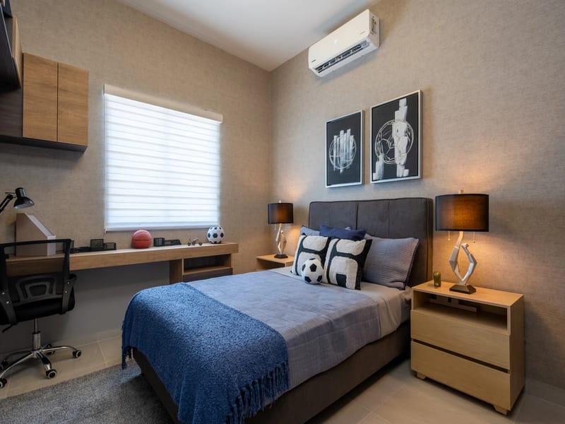 Recámara sencilla del modelo aura elite Premier en fraccionamiento Xandora de la inmobiliaria Javer en Nuevo León