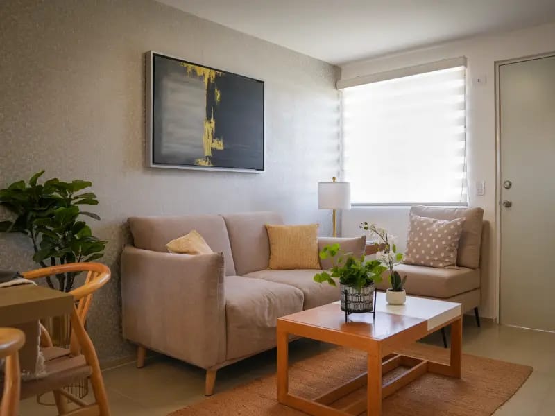 sala del modelo águila en fraccionamiento paseos del roble en inmobiliaria javer