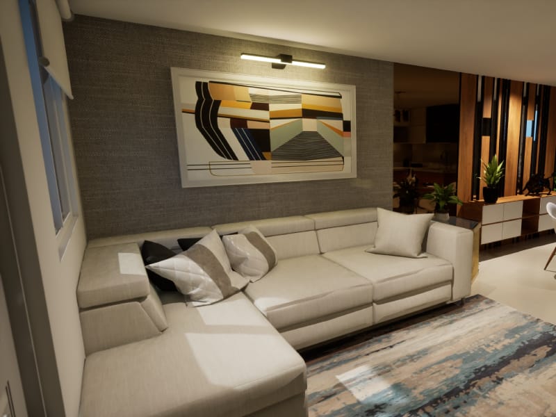 Sala del modelo Águila Premier en el fraccionamiento Valle de los Encinos de la inmobiliaria Javer